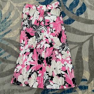 NWT Christopher & Banks pk/blk/white floral skirt Medium maxi 40”